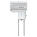 23 in. One Compartment Stainless Steel Commercial Sink with Drainboard, Bowl Size 10" x 14" x 10 view 7