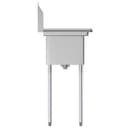 23 in. One Compartment Stainless Steel Commercial Sink with Drainboard, Bowl Size 10" x 14" x 10 view 11