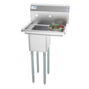 23 in. One Compartment Stainless Steel Commercial Sink with Drainboard, Bowl Size 10"x 14"x 10 view 4