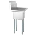 23 in. One Compartment Stainless Steel Commercial Sink with Drainboard, Bowl Size 10"x 14"x 10 view 5