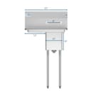 25 in. One Compartment Stainless Steel Commercial Sink with Drainboard, Bowl Size 10" x 14" x 10 view 4