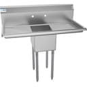 44 in. One Compartment Stainless Steel Commercial Sink with 2 Drainboards, Bowl Size 12"x 16"x 10 view 3