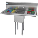 44 in. One Compartment Stainless Steel Commercial Sink with 2 Drainboards, Bowl Size 12"x 16"x 10 view 5