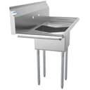 44 in. One Compartment Stainless Steel Commercial Sink with 2 Drainboards, Bowl Size 12"x 16"x 10 view 7