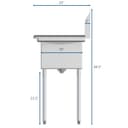 44 in. One Compartment Stainless Steel Commercial Sink with 2 Drainboards, Bowl Size 12"x 16"x 10 view 10