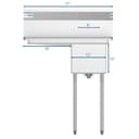 31 in. One Compartment Stainless Steel Commercial Sink with Drainboard, Bowl Size 12"x 16"x 10 view 4