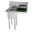 31 in. One Compartment Stainless Steel Commercial Sink with Drainboard, Bowl Size 12" x 16" x 10 view 1