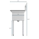 31 in. One Compartment Stainless Steel Commercial Sink with Drainboard, Bowl Size 12" x 16" x 10 view 5