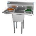 38 in. One Compartment Stainless Steel Commercial Sink with Drainboards, Bowl Size 14"x 16"x 11 view 1