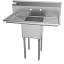 38 in. One Compartment Stainless Steel Commercial Sink with Drainboards, Bowl Size 14"x 16"x 11 view 2