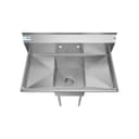 38 in. One Compartment Stainless Steel Commercial Sink with Drainboards, Bowl Size 14"x 16"x 11 view 3