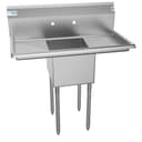 38 in. One Compartment Stainless Steel Commercial Sink with Drainboards, Bowl Size 14"x 16"x 11 view 5