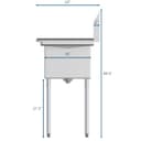 38 in. One Compartment Stainless Steel Commercial Sink with Drainboards, Bowl Size 14"x 16"x 11 view 8