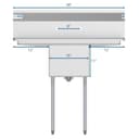 38 in. One Compartment Stainless Steel Commercial Sink with Drainboards, Bowl Size 14"x 16"x 11 view 9
