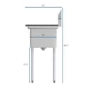 29 in. One compartment Stainless Steel Commercial Restaurant Sink with Drainboard, Bowl Size 14" x 16" x 11 view 5