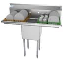 45 in. One Compartment Stainless Steel Commercial Sink with Drainboards, Bowl Size 15"x 15"x 12 view 1
