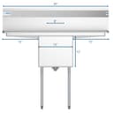45 in. One Compartment Stainless Steel Commercial Sink with Drainboards, Bowl Size 15"x 15"x 12 view 9