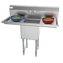 45 in. One compartment Stainless Steel Commercial Sink with Drainboards and Faucet, Bowl Size 15"x 15"x 12 view 1