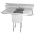 45 in. One compartment Stainless Steel Commercial Sink with Drainboards and Faucet, Bowl Size 15"x 15"x 12 view 2