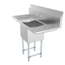 45 in. One compartment Stainless Steel Commercial Sink with Drainboards and Faucet, Bowl Size 15"x 15"x 12 view 3