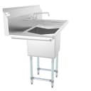 45 in. One compartment Stainless Steel Commercial Sink with Drainboards and Faucet, Bowl Size 15"x 15"x 12 view 4