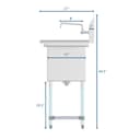 45 in. One compartment Stainless Steel Commercial Sink with Drainboards and Faucet, Bowl Size 15"x 15"x 12 view 6