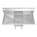45 in. One compartment Stainless Steel Commercial Sink with Drainboards and Faucet, Bowl Size 15"x 15"x 12 view 9