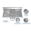 45 in. One compartment Stainless Steel Commercial Sink with Drainboards and Faucet, Bowl Size 15"x 15"x 12 view 11