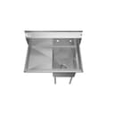 33 in. One Compartment Stainless Steel Commercial Sink with Drainboard, Bowl Size 15"x 15"x 12 view 5