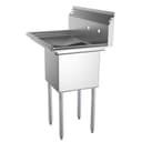 33 in. One Compartment Stainless Steel Commercial Sink with Drainboard, Bowl Size 15"x 15"x 12 view 6