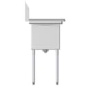 33 in. One Compartment Stainless Steel Commercial Sink with Drainboard, Bowl Size 15"x 15"x 12 view 9