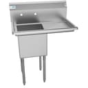 33 in. One Compartment Stainless Steel Commercial Sink with Drainboard, Bowl Size 15"x 15"x 12 view 3