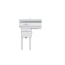 33 in. One Compartment Stainless Steel Commercial Sink with Drainboard, Bowl Size 15"x 15"x 12 view 11
