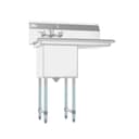 33 in. One Compartment Stainless Steel Commercial Sink with Drainboard, Bowl Size 15"x 15"x 12 view 2