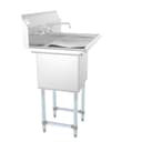 33 in. One Compartment Stainless Steel Commercial Sink with Drainboard, Bowl Size 15"x 15"x 12 view 3