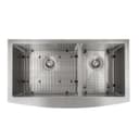 36 In. Courchevel Farmhouse Apron Mount Double Bowl Stainless Steel Kitchen Sink With Bottom Grid view 2