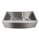 36 In. Courchevel Farmhouse Apron Mount Double Bowl Stainless Steel Kitchen Sink With Bottom Grid view 3