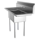 48 in. Two Compartment Stainless Steel Commercial Sink with 2 Drainboards, Bowl Size 12"x 16"x 10 view 5