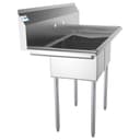 48 in. Two Compartment Stainless Steel Commercial Sink with 2 Drainboards, Bowl Size 12"x 16"x 10 view 6