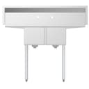 48 in. Two Compartment Stainless Steel Commercial Sink with 2 Drainboards, Bowl Size 12"x 16"x 10 view 7