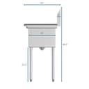 48 in. Two Compartment Stainless Steel Commercial Sink with 2 Drainboards, Bowl Size 12"x 16"x 10 view 9