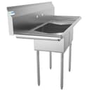56 in. Two Compartment Stainless Steel Commercial Sink with 2 Drainboards, Bowl Size 12"x 16"x 10 view 2