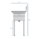 56 in. Two Compartment Stainless Steel Commercial Sink with 2 Drainboards, Bowl Size 12"x 16"x 10 view 9