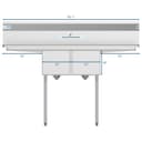 56 in. Two Compartment Stainless Steel Commercial Sink with 2 Drainboards, Bowl Size 12"x 16"x 10 view 10