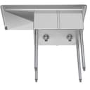 43 in. Two Compartment Stainless Steel Commercial Sink with Drainboard, Bowl Size 12"x 16"x 10 view 6