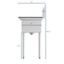 43 in. Two Compartment Stainless Steel Commercial Sink with Drainboard, Bowl Size 12"x 16"x 10 view 8