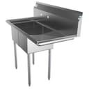 43 in. Two Compartment Stainless Steel Commercial Sink with Drainboard, Bowl Size 12"x 16"x 10 view 5