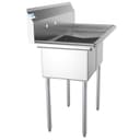 43 in. Two Compartment Stainless Steel Commercial Sink with Drainboard, Bowl Size 12"x 16"x 10 view 7