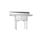 52 in. Two Compartment Stainless Steel Commercial Sink with 2 Drainboards, Bowl Size 14"x 16"x 11 view 5