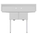 52 in. Two Compartment Stainless Steel Commercial Sink with 2 Drainboards, Bowl Size 14"x 16"x 11 view 7